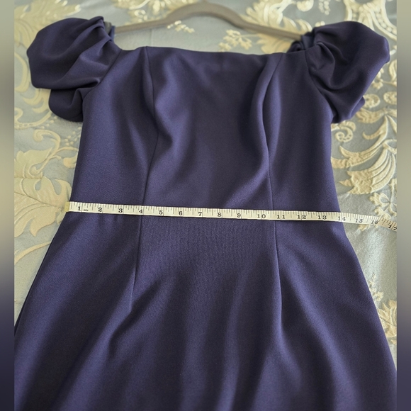 Betsy & Adam Blue Violet Puff Sleeve Mini Dress - Picture 7 of 7